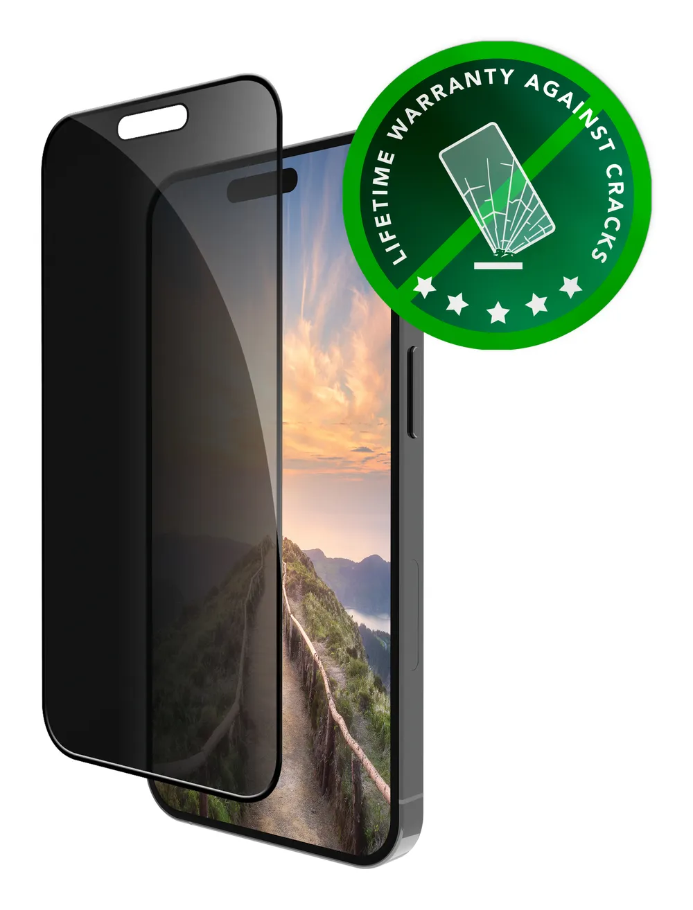 Privacy-Bildschirmschutz DBRAMANTE1928 für Apple iPhone 17 / 16 Pro Schwarz