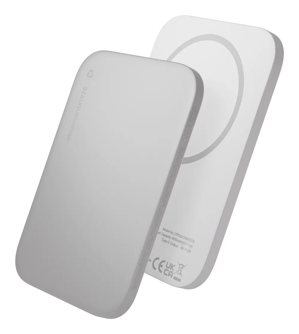 Externe Batterie Dbramante1928 CP03ACWH7272 3000 mAh Kabelloser Lader 7,5 W Aluminium
