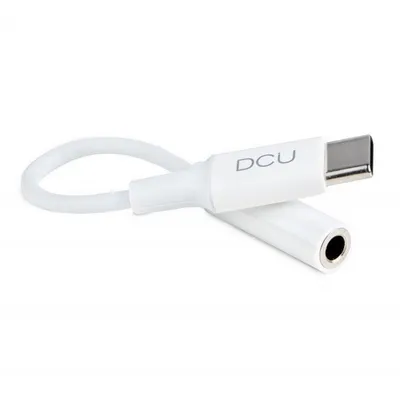 DCU Tecnologic USB-C auf 3,5-mm-Klinkenstecker/Buchse-Adapter, weiß
