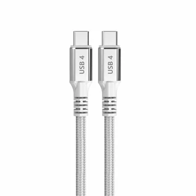 USB-C Kabel DCU Tecnologic USB4 Gen 2x2 240W 40Gbps 1,5m Weiß