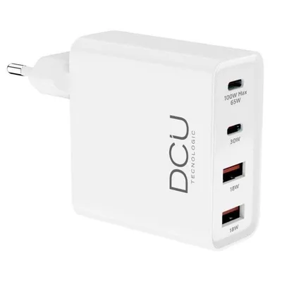 Ladegerät DCU GaN 4 Ports 100W Power Delivery QC 18W Weiß
