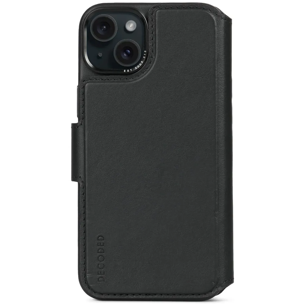 Decoded Leder Wallet mit MagSafe für iPhone 15 Plus, Schwarz