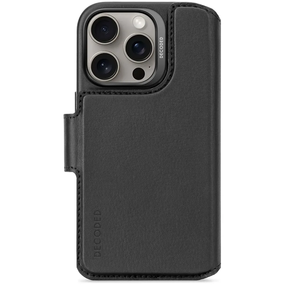 Decoded Detachable Leder Wallet für iPhone 16 Pro Max, Schwarz