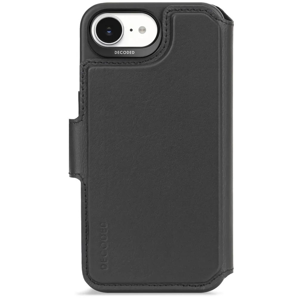 Decoded Detachable Leder Wallet mit MagSafe für iPhone 16e, Schwarz, Leder