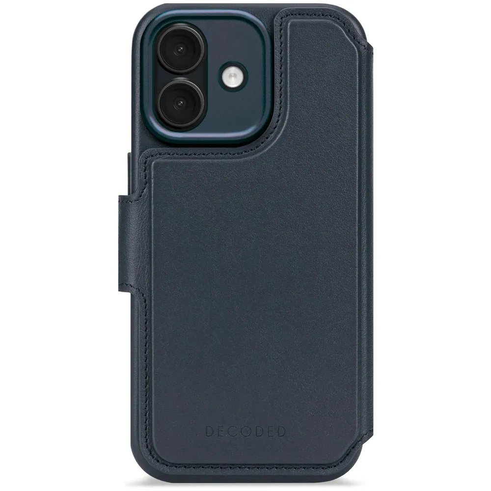 Decoded Detachable Wallet mit MagSafe für iPhone 17, Navy, Leder