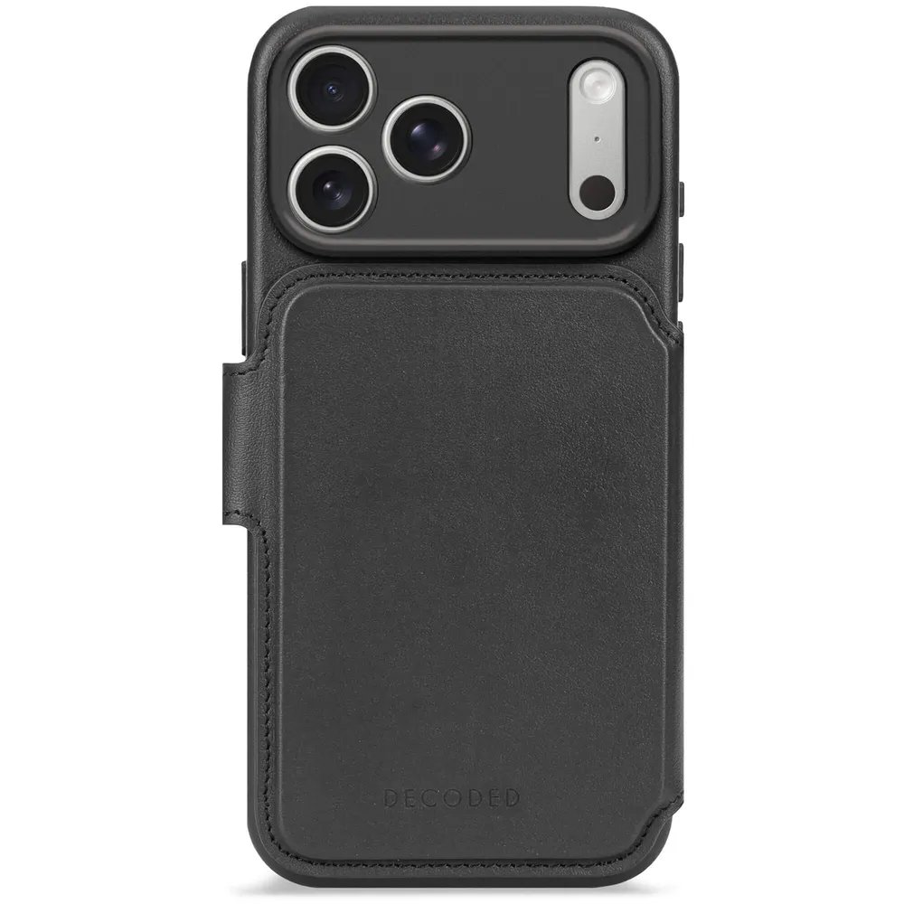 Decoded Detachable Wallet mit MagSafe für iPhone 17 Pro, Schwarz, Leder
