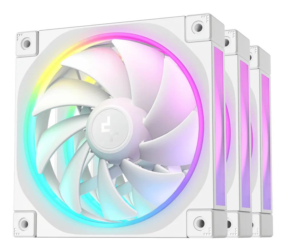 DeepCool Luftkühlung, 120 mm, FL12 WH-3 in 1, weißes FDB-Lagerpaket, 3 Stück