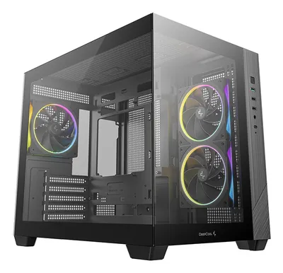 PC-Gehäuse DeepCool CG330 3F Schwarz Micro-ATX Panoramasicht Glas ARGB PWM Lüfter