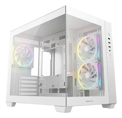 PC-Gehäuse DeepCool CG330 3F WH Micro-ATX Weiß Glas ARGB 3 Lüfter