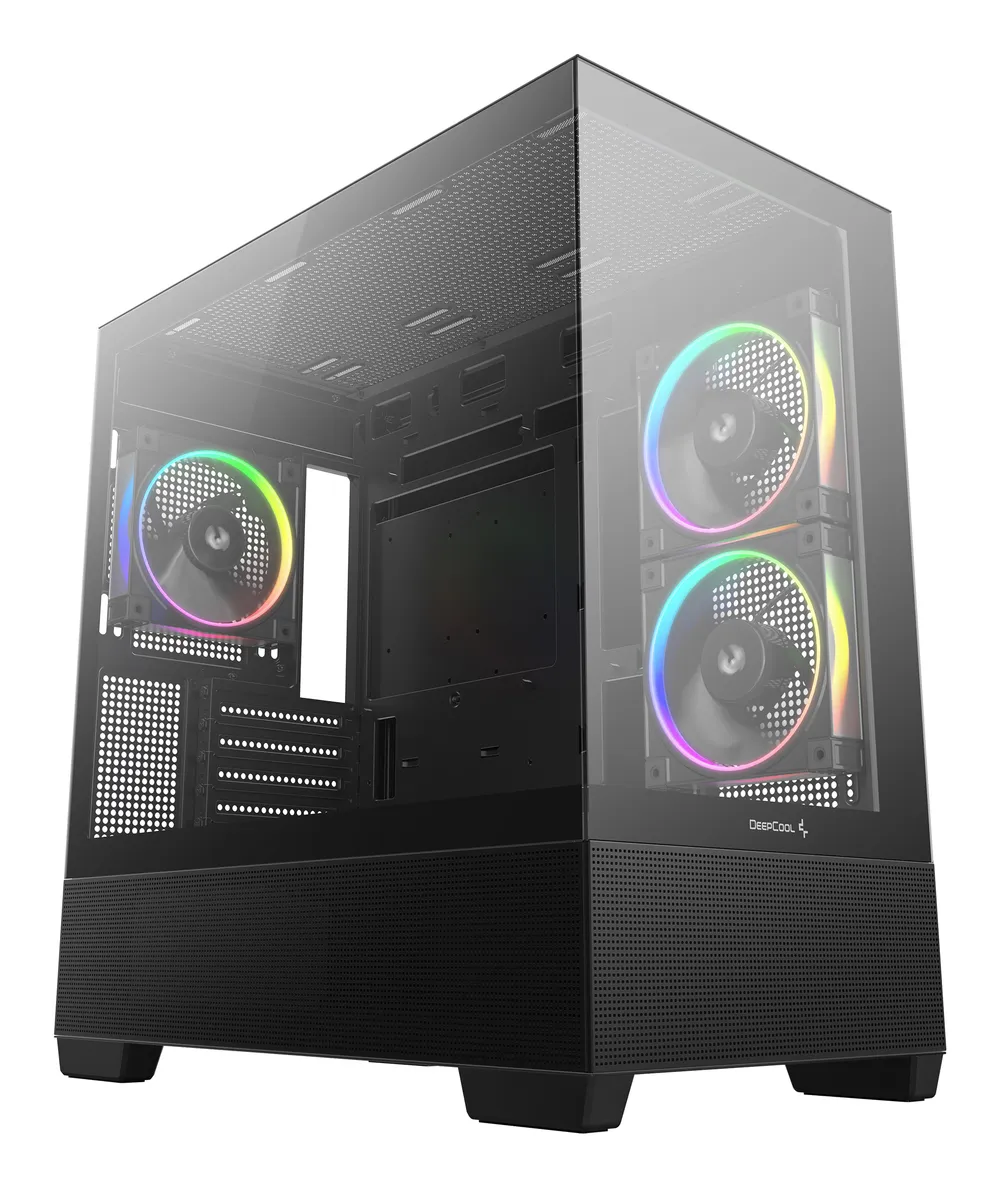 PC-Gehäuse DeepCool CG380 3F Schwarz Panoramic ARGB 3 Lüfter USB-C