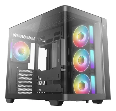 PC-Gehäuse DeepCool CG530U 4F Curved Glass ATX 4x ARGB PWM USB-C Schwarz