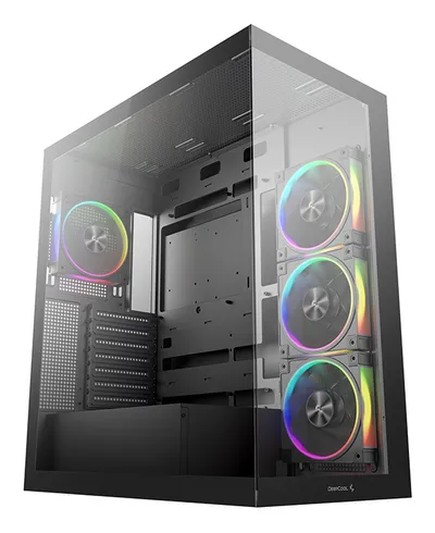 PC-Gehäuse DeepCool CG580 4F V2 ATX Midi Tower RGB Seitenglas Schwarz