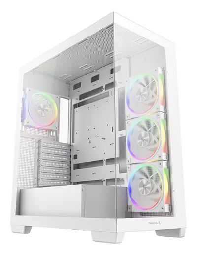 PC-Gehäuse DeepCool CG580 4F V2 Weiß ATX RGB Glas Seitenfenster
