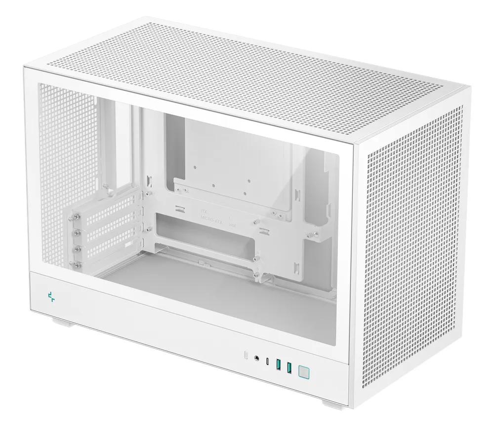 DeepCool CH370 Weißes Micro-ATX-Gehäuse ABS/SPCC/gehärtetes Glas USB-C