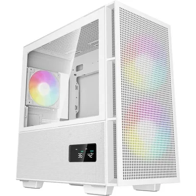DeepCool CH360 ARGB DIGITAL Micro Tower mATX gehärtetes Glas USB-C weiß