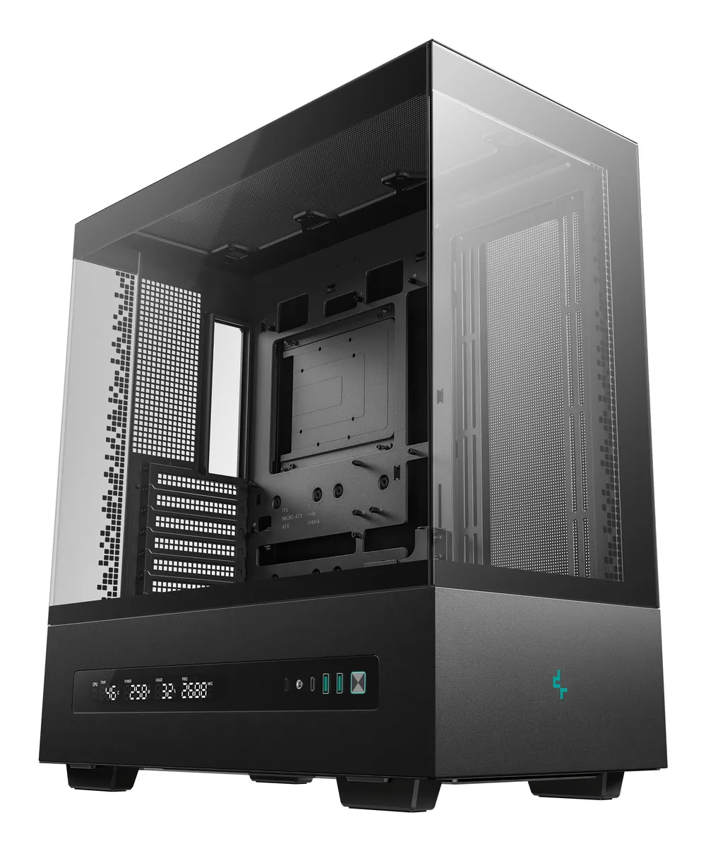 DeepCool CH690 DIGITAL Schwarzes 8-Slot-ATX-Gehäuse mit Glas/Mesh-USB-C-GPU 450 mm