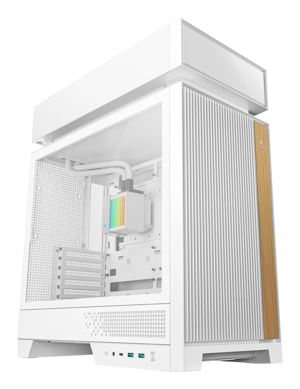 PC-Gehäuse DeepCool CL6600 WH Hypersplit ATX 2x ARGB Lüfter 360AIO Weiß