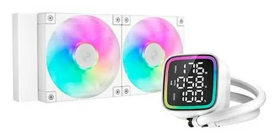 Flüssigkeitskühlung DeepCool LD240 ARGB 240mm 2 Lüfter Display Verbrauch Weiß