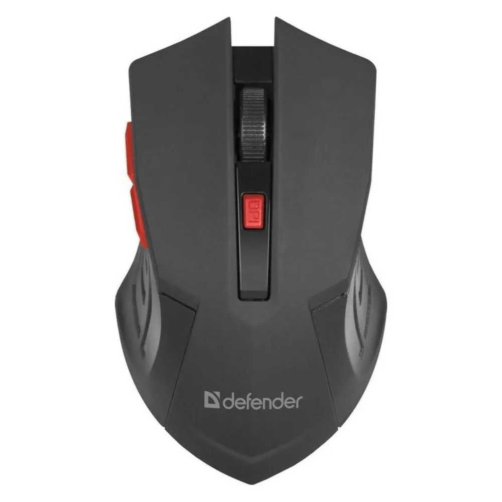 Maus Defender ACCURA MM-275 Wireless RF 1600 DPI Schwarz Rot 6 Tasten Ergonomisch