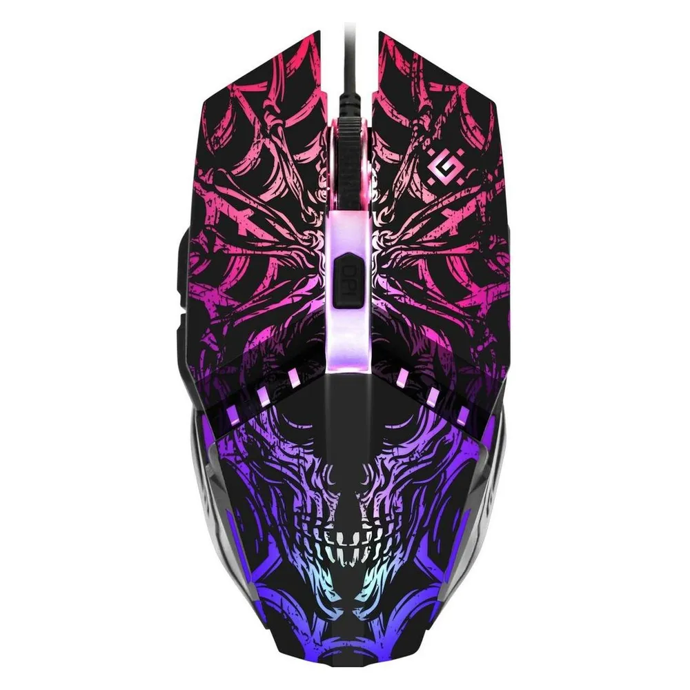 Maus Defender GM-670L Kabelgebunden 2400DPI Schwarz RGB Ambidextrous 5 Tasten