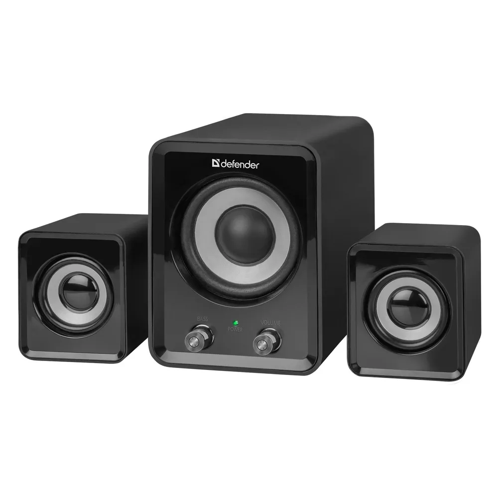 Lautsprecher Defender 2.1 Kabelgebunden 11W USB mit Subwoofer Bassregelung Schwarz