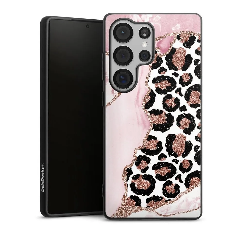 DeinDesign Handyhülle Leopard Glitzer Look Marmor Patterns and Textures Smooth Pink, Samsung Galaxy S25 Ultra Silikon Hülle Premium Case Handy Schutzhülle