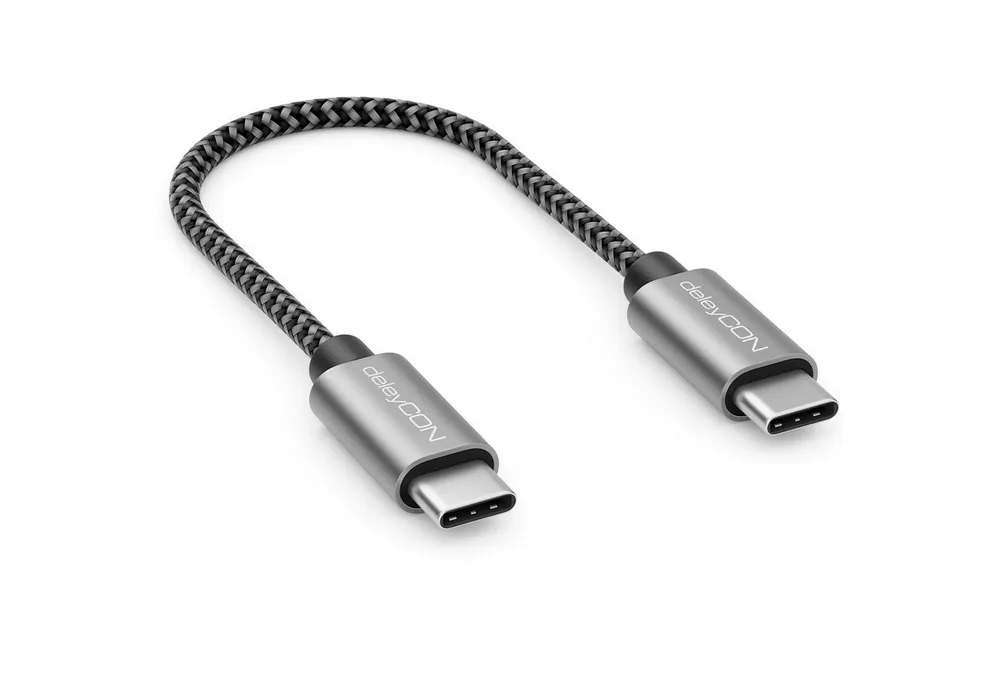 deleyCON deleyCON 0,15m USB C Kabel PD3.0 60W Schnellladekabel 15cm USB-C USB-Kabel