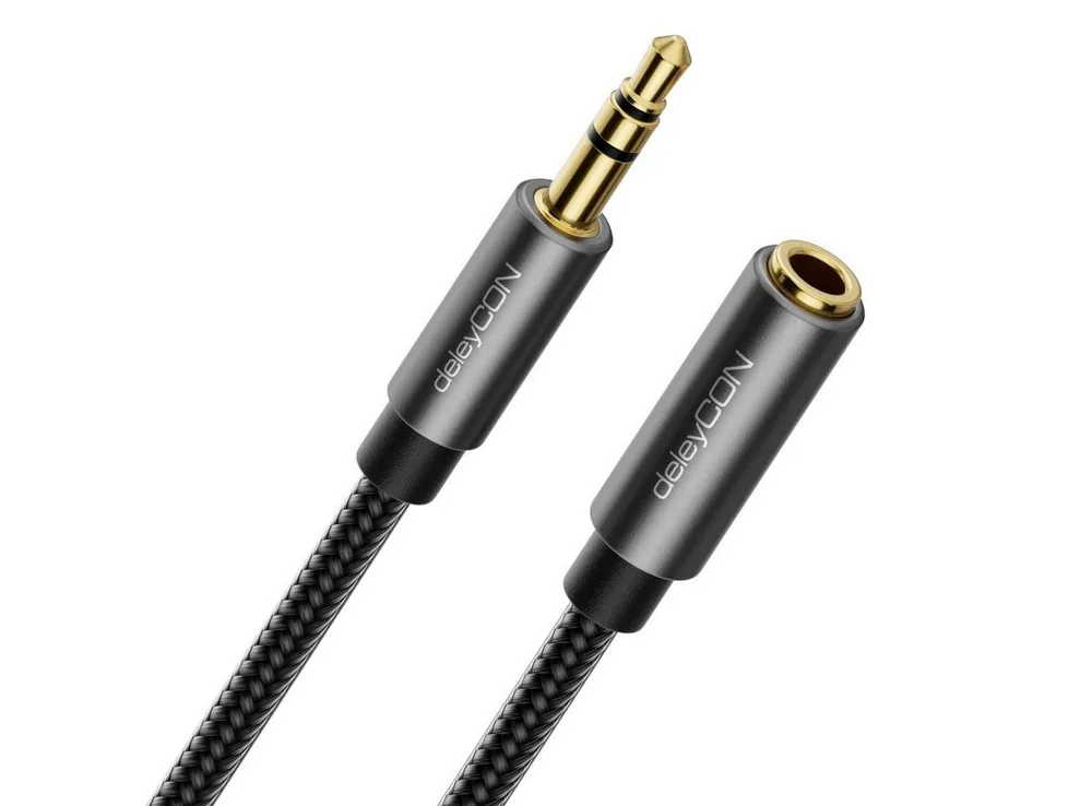 deleyCON deleyCON 1,5m Aux Kabel 3,5mm Audio Klinkenkabel Stereo Audio-Kabel