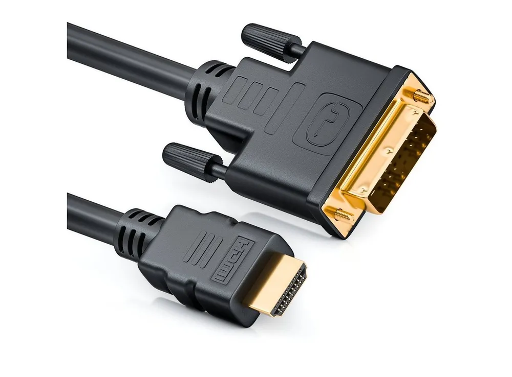 deleyCON deleyCON 1,5m HDMI zu DVI Kabel DVI-D DVI-I 1080p HDTV Beamer Laptop HDMI-Kabel