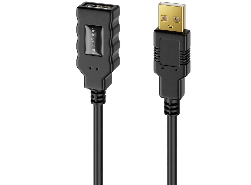 deleyCON deleyCON 10m Aktive USB 2.0 Kabel Verlängerung mit Verstärker Scanner USB-Kabel
