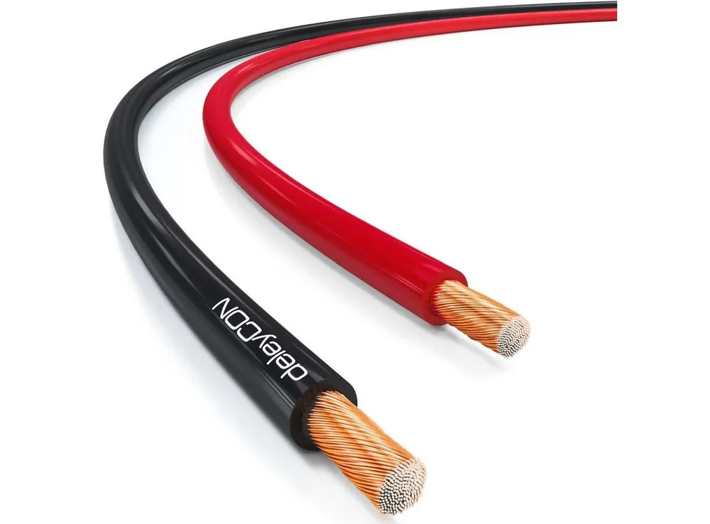 deleyCON deleyCON 10m Lautsprecherkabel 2x0,75mm² CCA 24x0,20mm Litze BauPVO Audio-Kabel