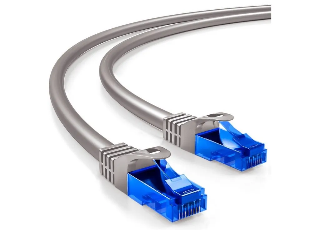 deleyCON deleyCON 1m CAT6 Patchkabel Netzwerkkabel Ethernet LAN DSL Kabel Grau LAN-Kabel