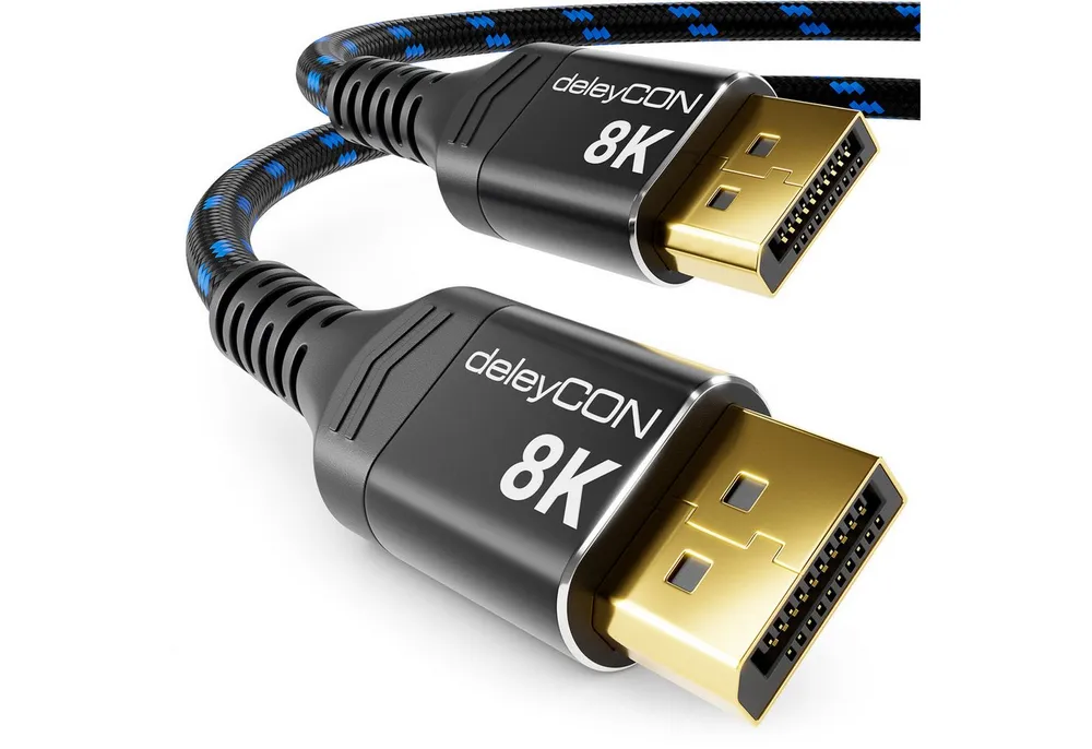 deleyCON deleyCON 1m DisplayPort Kabel 1.4 8K@60Hz 4K@165Hz UHD WQHD HDR für Video-Kabel