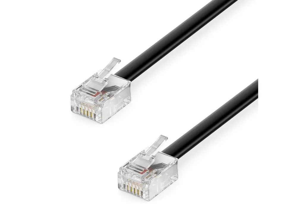 deleyCON deleyCON 1m Telefonkabel Modularkabel 6P4C Westernkabel RJ11 auf RJ11 LAN-Kabel
