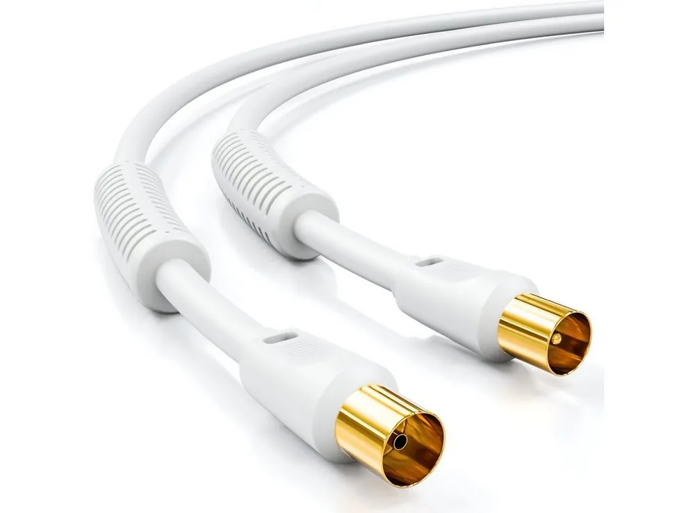 deleyCON deleyCON 1m TV Antennenkabel Koaxial Kabel HDTV DVB-T DVB-T2 Radio TV-Kabel
