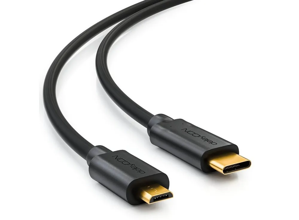 deleyCON deleyCON 1m USB C Kabel Datenkabel Ladekabel USB 2.0 micro USB zu Smartphone-Kabel