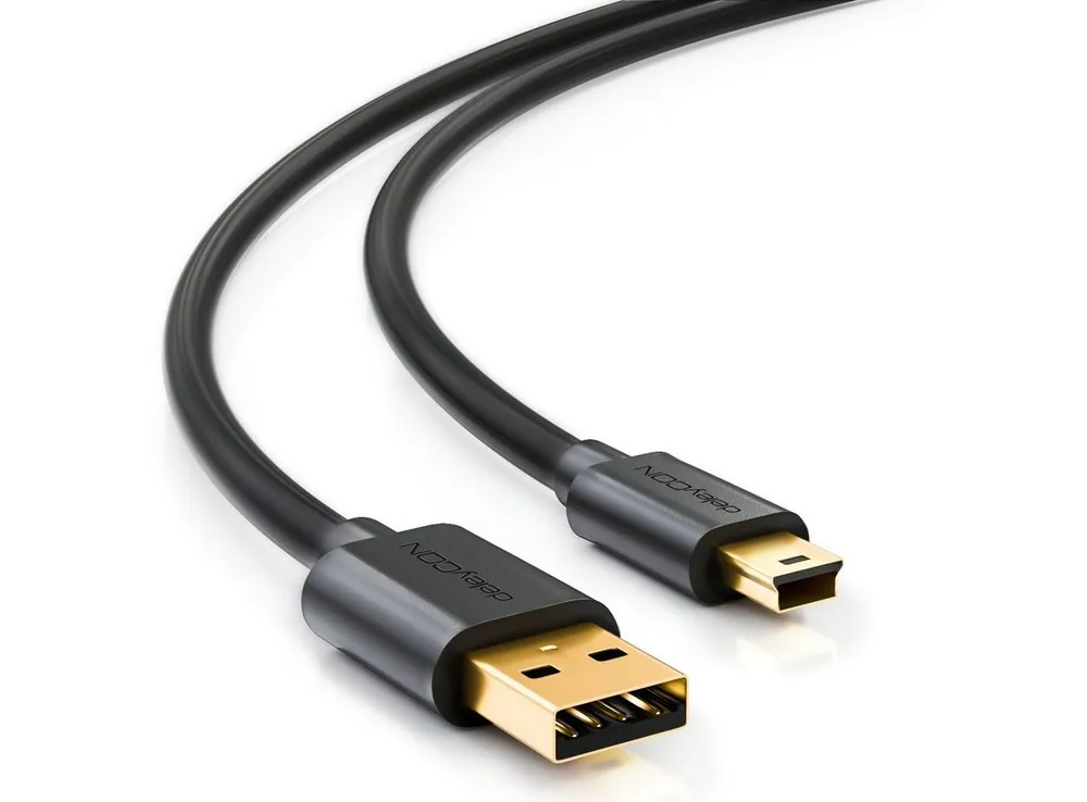 deleyCON deleyCON 2m Mini USB 2.0 Datenkabel - USB A-Stecker zu Mini B-Stecker USB-Kabel