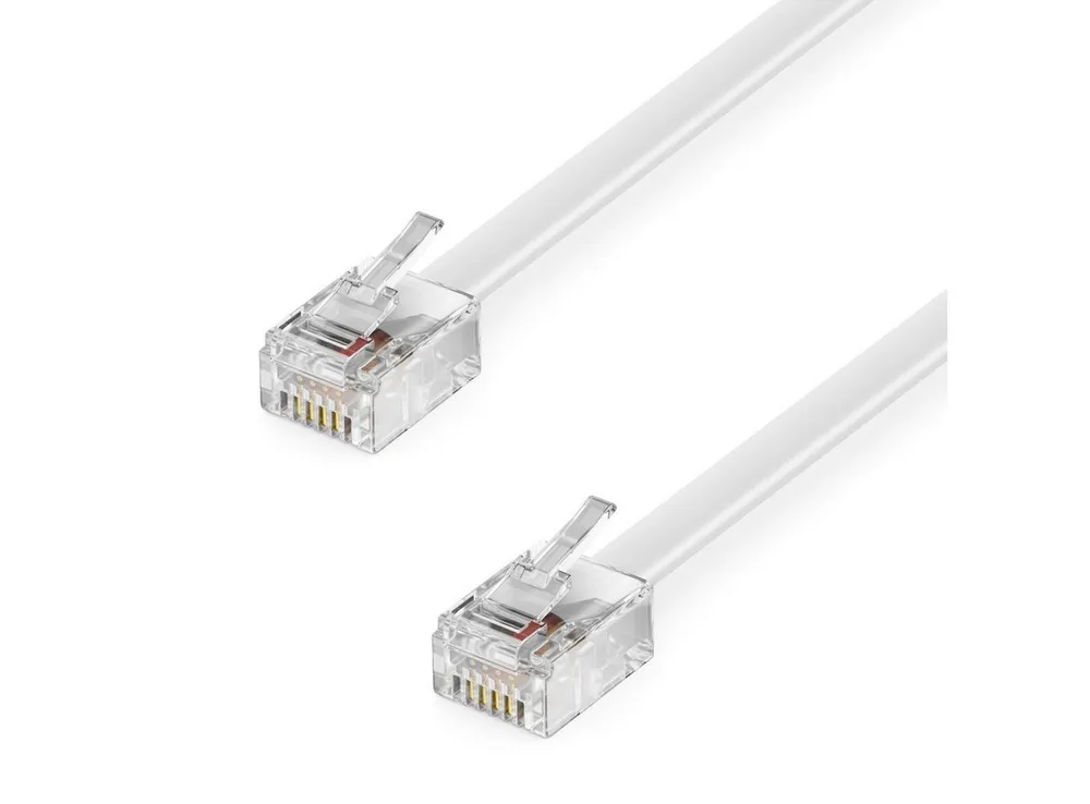 deleyCON deleyCON 2m Telefonkabel Modularkabel 6P4C Westernkabel RJ11 auf RJ11 LAN-Kabel
