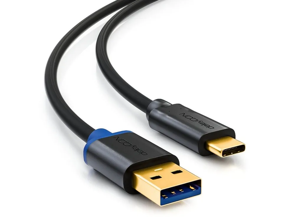 deleyCON deleyCON 2m USB C Kabel Datenkabel Ladekabel USB 3.0 USB-A zu USB-C Smartphone-Kabel
