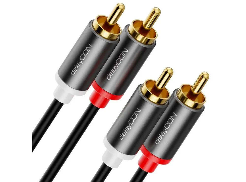 deleyCON deleyCON 3m Cinch Kabel RCA HiFi Audio Kabel Audiokabel Heimkino Audio- & Video-Kabel