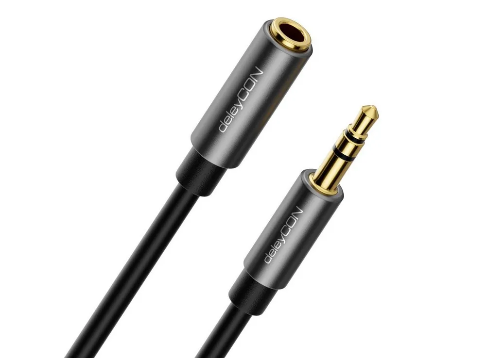 deleyCON deleyCON 5m Klinke Audio Stereo AUX Kabel Verlängerungskabel 3,5mm Audio-Kabel