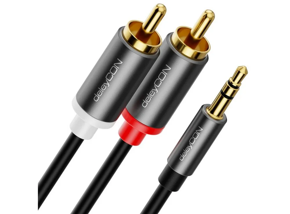 deleyCON deleyCON 5m Klinke zu Cinch RCA Kabel 3,5mm Audiokabel Kabel Klinke Audio-Kabel