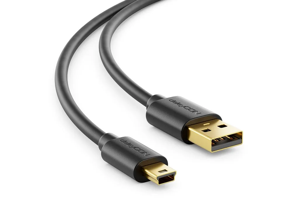 deleyCON deleyCON 5m Mini USB 2.0 Datenkabel - USB A-Stecker zu Mini B-Stecker USB-Kabel