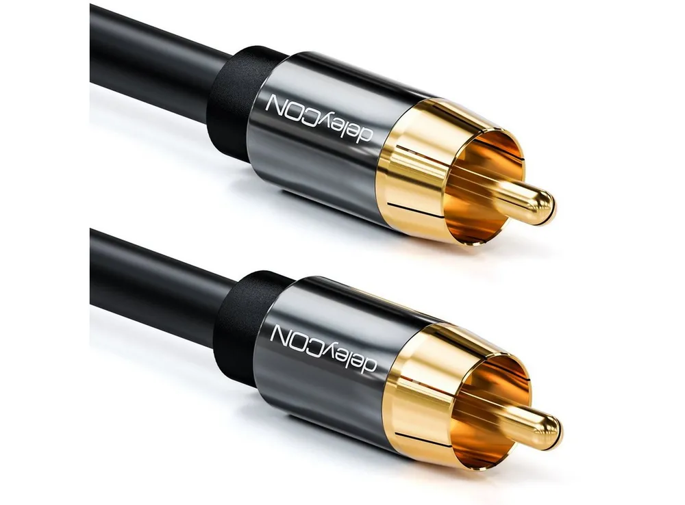deleyCON deleyCON 7,5m Subwoofer Kabel Cinch RCA Kabel 2x Cinch Stecker HiFi Audio- & Video-Kabel