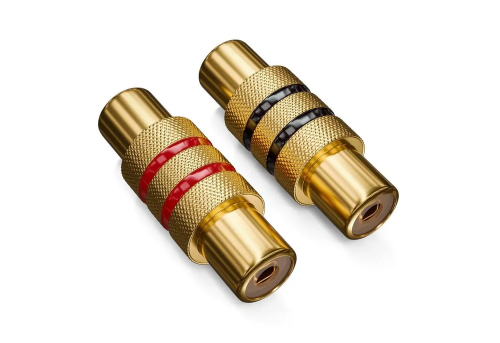 deleyCON deleyCON Cinch Kupplung SET Audio Video Adapter Cinch-Buchse zu Audio- & Video-Kabel