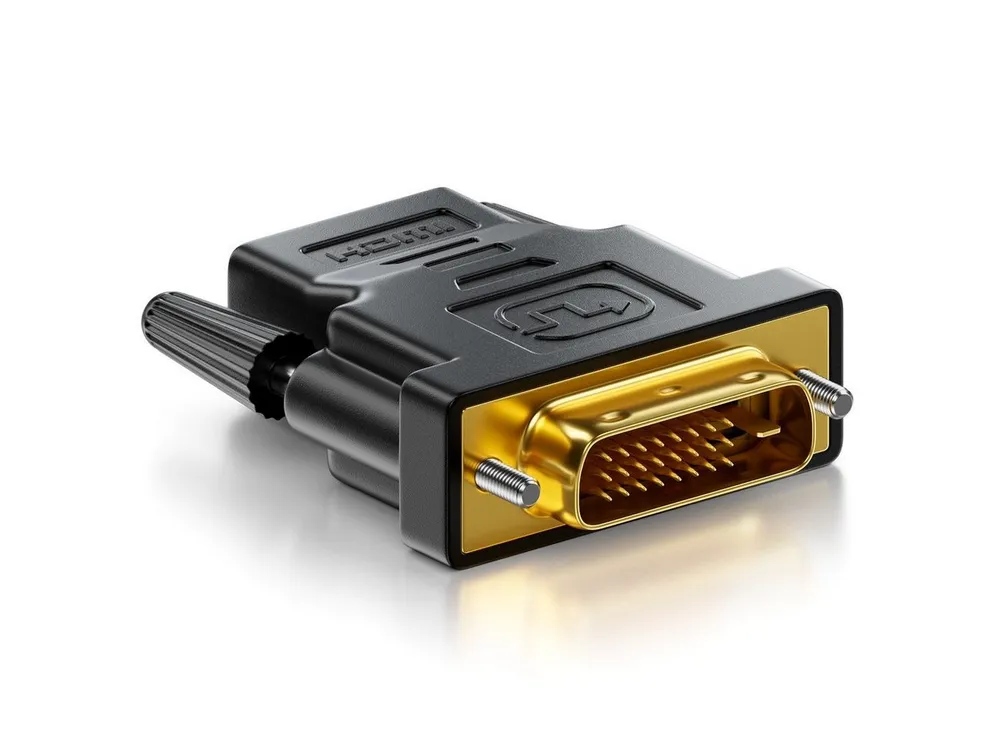 deleyCON deleyCON HDMI zu DVI Adapter HDMI Buchse zu DVI Stecker 24+1 HDMI-Kabel