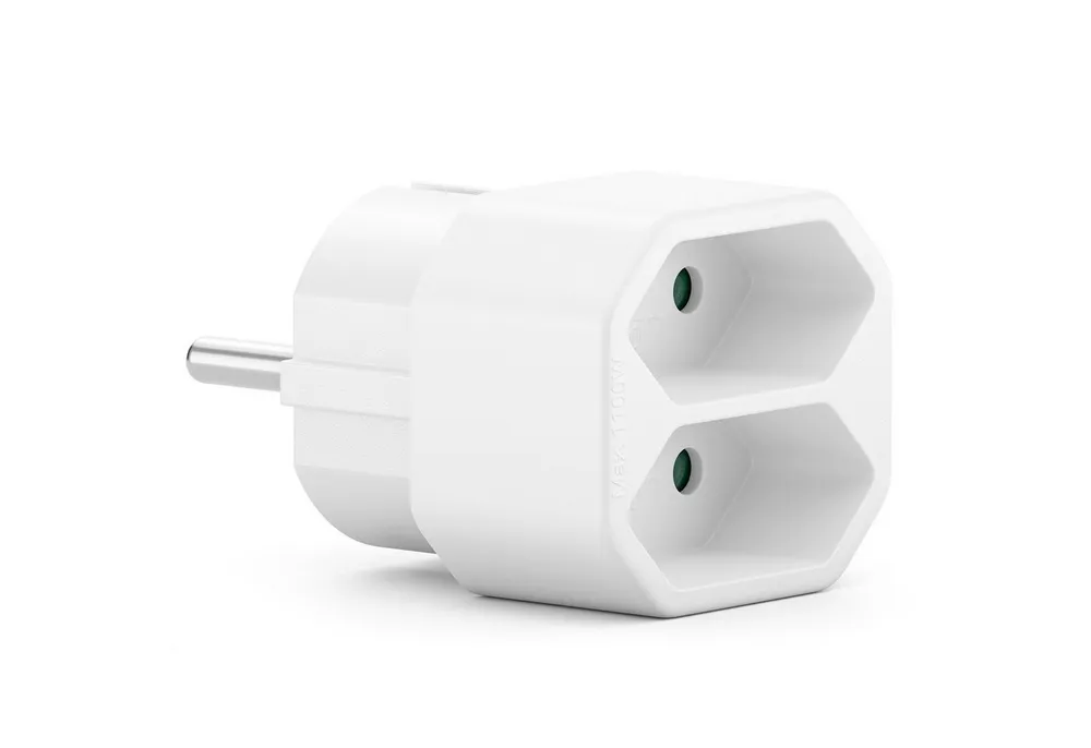 deleyCON deleyCON Mehrfachstecker Indoor 2x Euro-Buchse Innenbereich max. Stromadapter