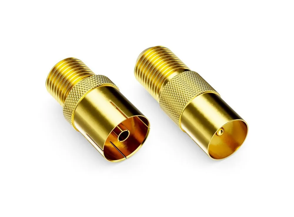 deleyCON deleyCON SAT Adapter SET F-Stecker auf IEC Stecker und 1x IEC SAT-Kabel