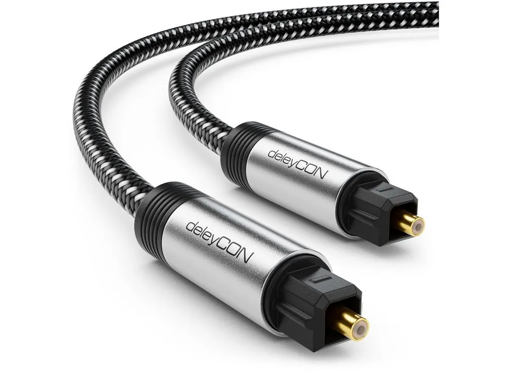 deleyCON deleyCON Toslink Kabel 1,5m Optisches Digital Audio Kabel Optisches-Kabel