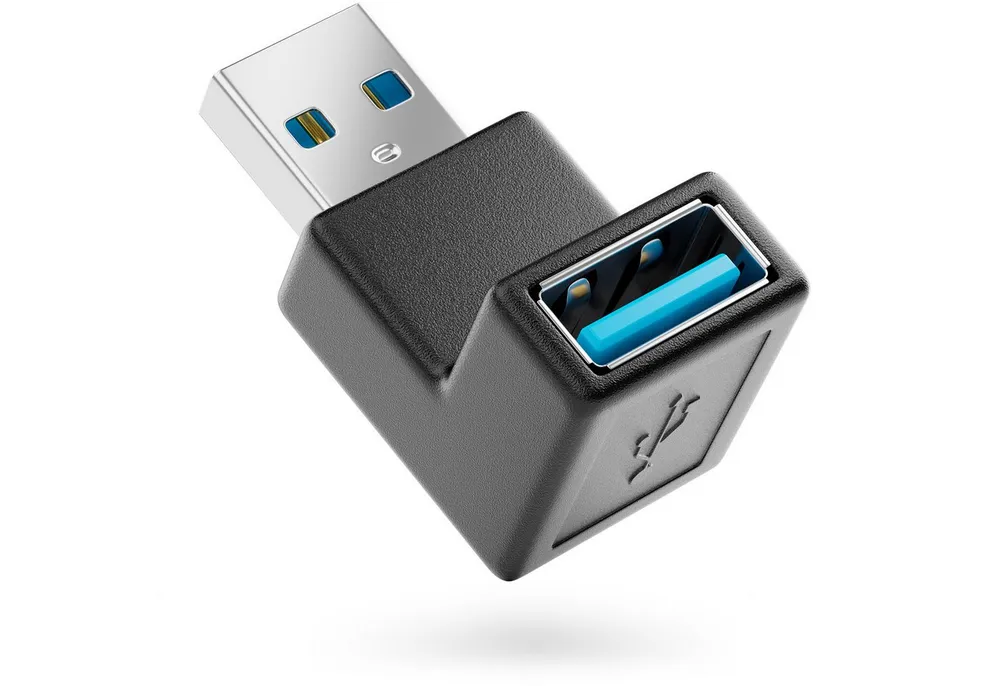 deleyCON deleyCON USB 3.0 Winkel Adapter - 90° Grad Winkeladapter - A-Stecker USB-Adapter